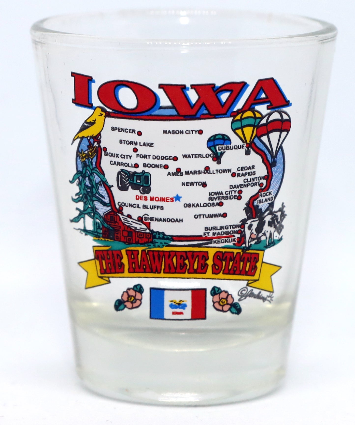 Iowa State Elements Map Shot Glass