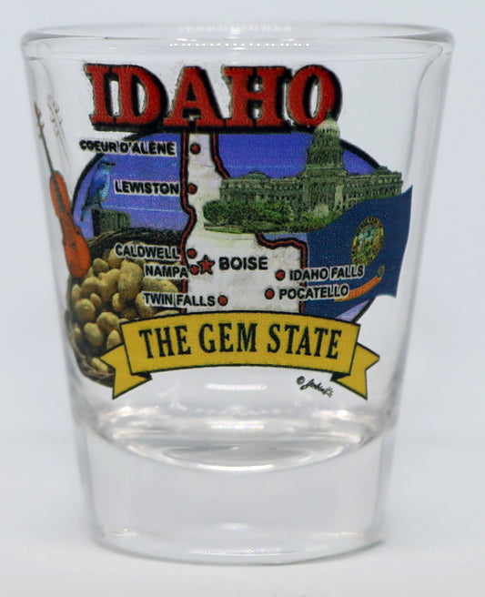 Idaho State Elements Map Shot Glass