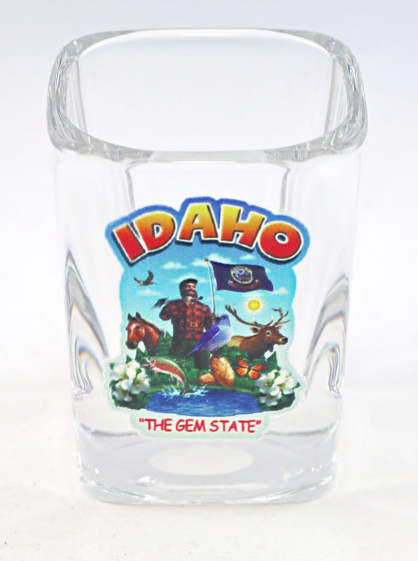 Idaho State Montage Square Shot Glass