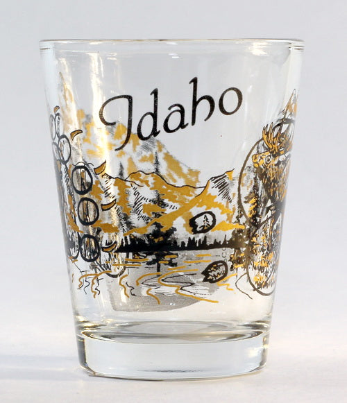 Idaho Wilderness Elk and Bear Shot Glass