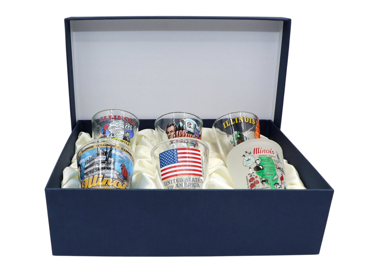 Illinois United States USA Souvenir Boxed Shot Glass Set (Set of 6)