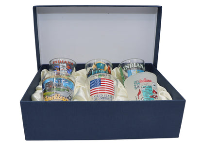 Indiana United States USA Souvenir Boxed Shot Glass Set (Set of 6)