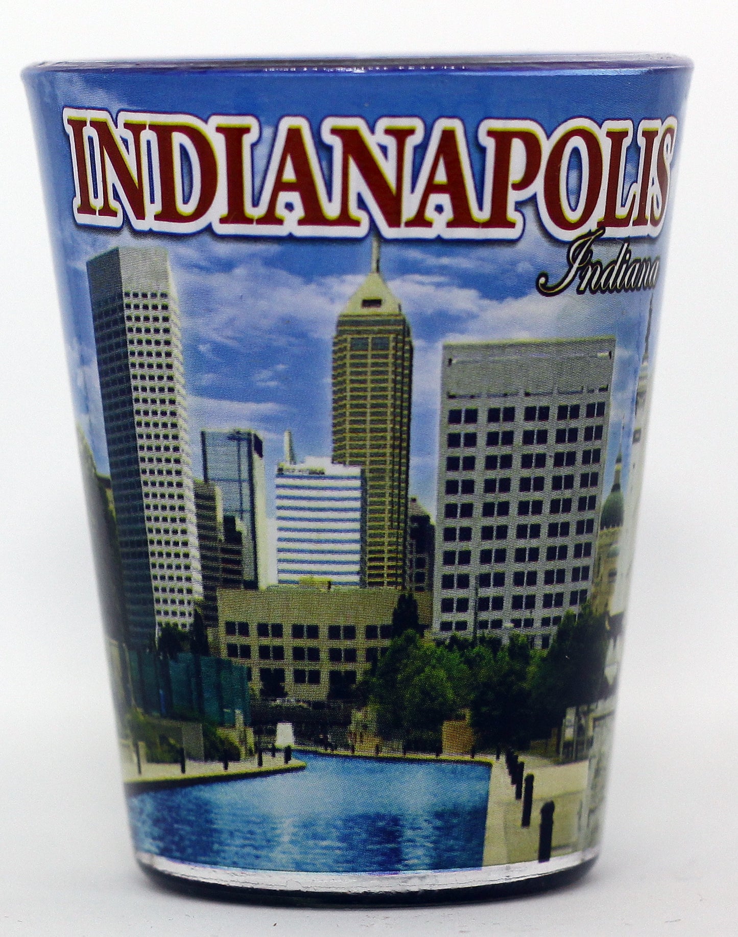 Indianapolis Indiana Blue Skyline Shot Glass