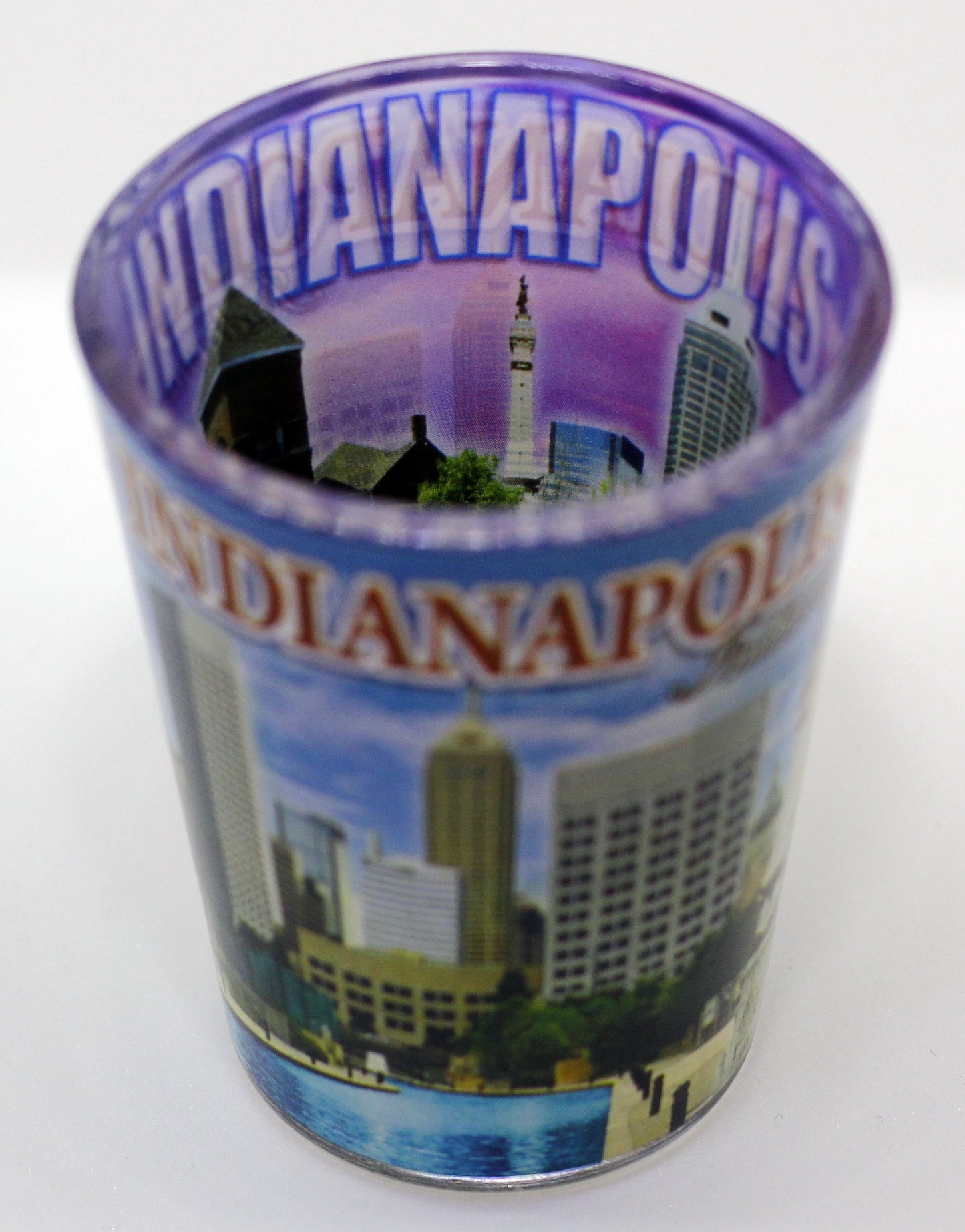 Indianapolis Indiana Blue Skyline Shot Glass