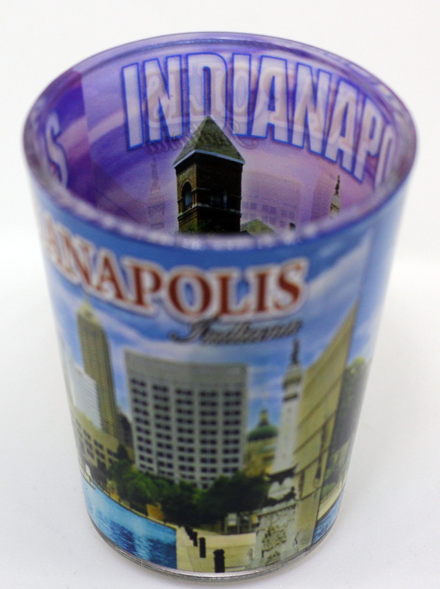 Indianapolis Indiana Blue Skyline Shot Glass