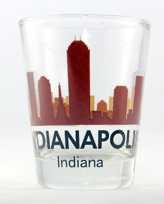 Indianapolis Indiana Sunset Skyline Shot Glass