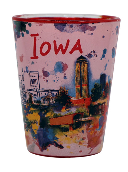 Iowa Ceramic Light Water Color Shot Glass