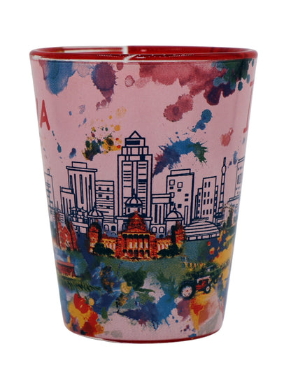 Iowa Ceramic Light Water Color Shot Glass