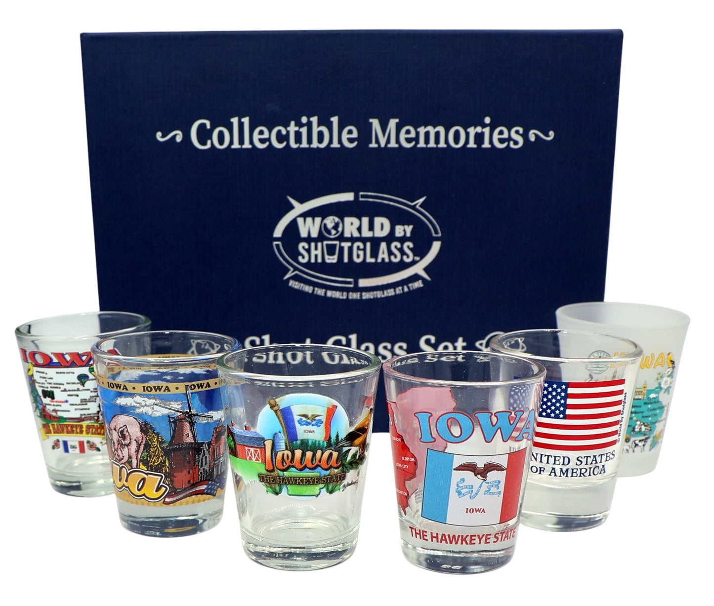 Iowa United States USA Souvenir Boxed Shot Glass Set (Set of 6)