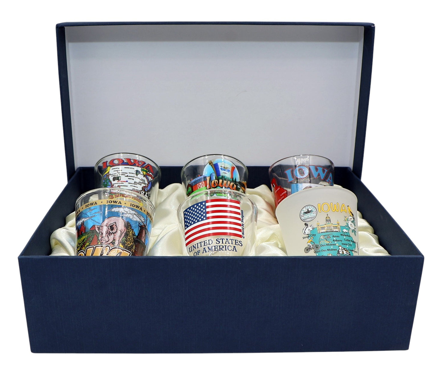 Iowa United States USA Souvenir Boxed Shot Glass Set (Set of 6)