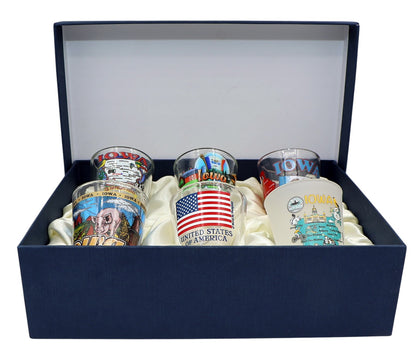 Iowa United States USA Souvenir Boxed Shot Glass Set (Set of 6)