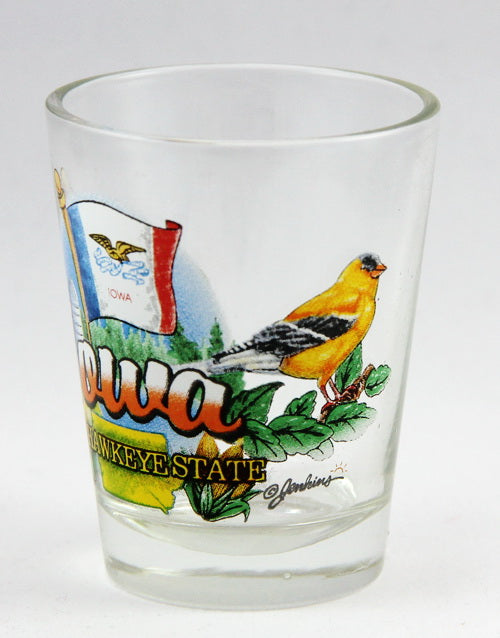 Iowa Hawkeye State Elements Shot Glass