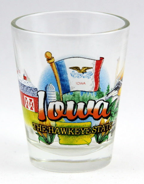 Iowa Hawkeye State Elements Shot Glass