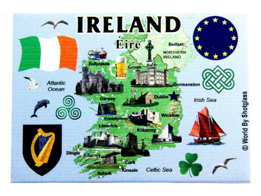 Ireland EU Series Souvenir Fridge Magnet 2.5 inches X 3.5 inches