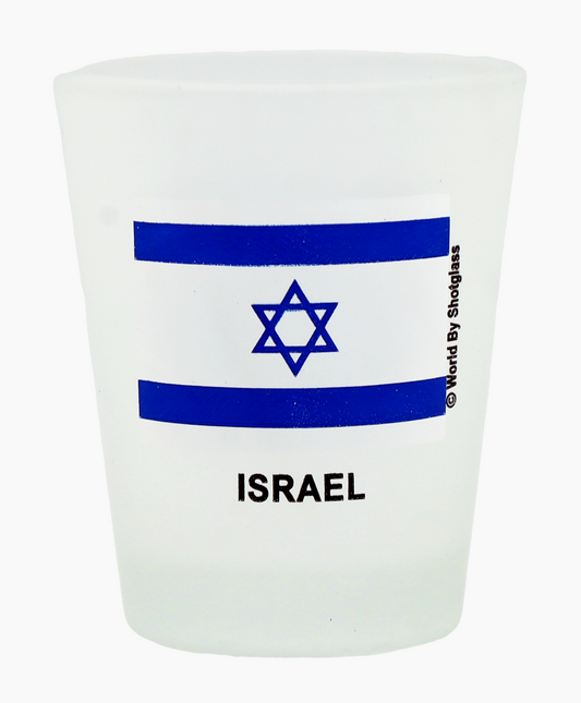 Israel Flag Frosted Shot Glass