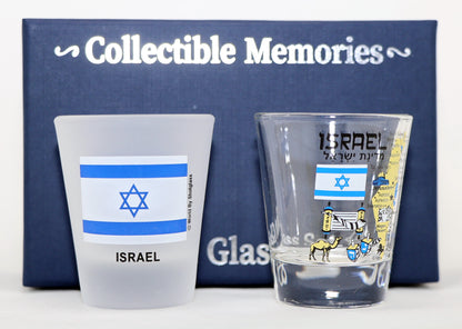 Israel Souvenir Boxed Shot Glass Set (Set of 2)