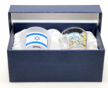 Israel Souvenir Boxed Shot Glass Set (Set of 2)
