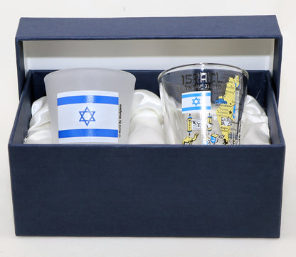 Israel Souvenir Boxed Shot Glass Set (Set of 2)