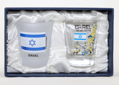 Israel Souvenir Boxed Shot Glass Set (Set of 2)