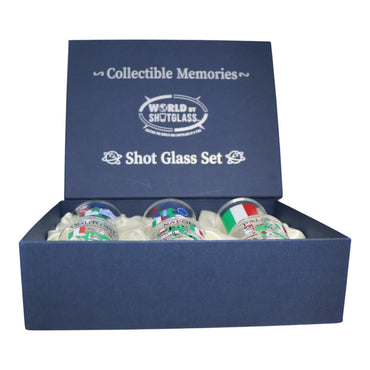 Italy Central and Southern Highlights Souvenir Boxed Shot Glass Set (Set of 6)