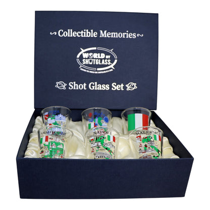 Italy Central and Southern Highlights Souvenir Boxed Shot Glass Set (Set of 6)