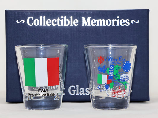 Italy Souvenir Boxed Shot Glass Set (Set of 2)