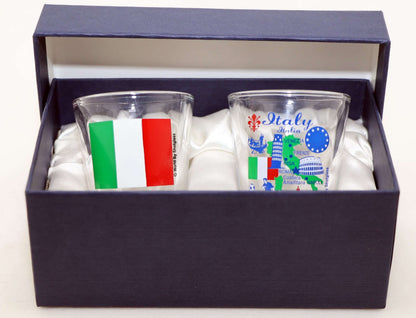 Italy Souvenir Boxed Shot Glass Set (Set of 2)
