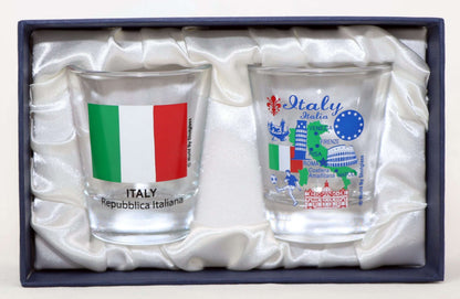 Italy Souvenir Boxed Shot Glass Set (Set of 2)