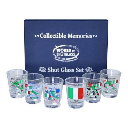 Italy The Renaissance Circuit Souvenir Boxed Shot Glass Set (Set of 6)