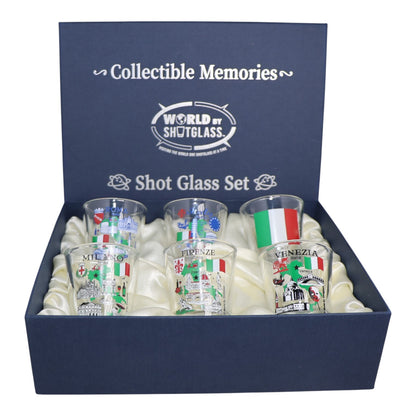 Italy The Renaissance Circuit Souvenir Boxed Shot Glass Set (Set of 6)