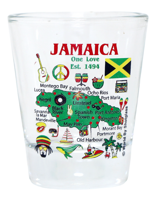 Jamaica Landmarks and Icons Collage Shot Glass