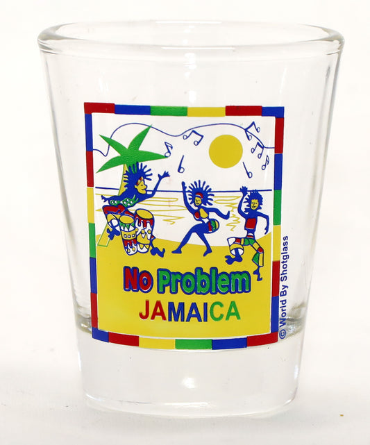 Jamaica No Problem Beach Dancing Caribbean Shot Glass