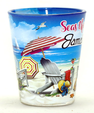 Jamaica Seas Day Umbrellas In and Out Shot Glass