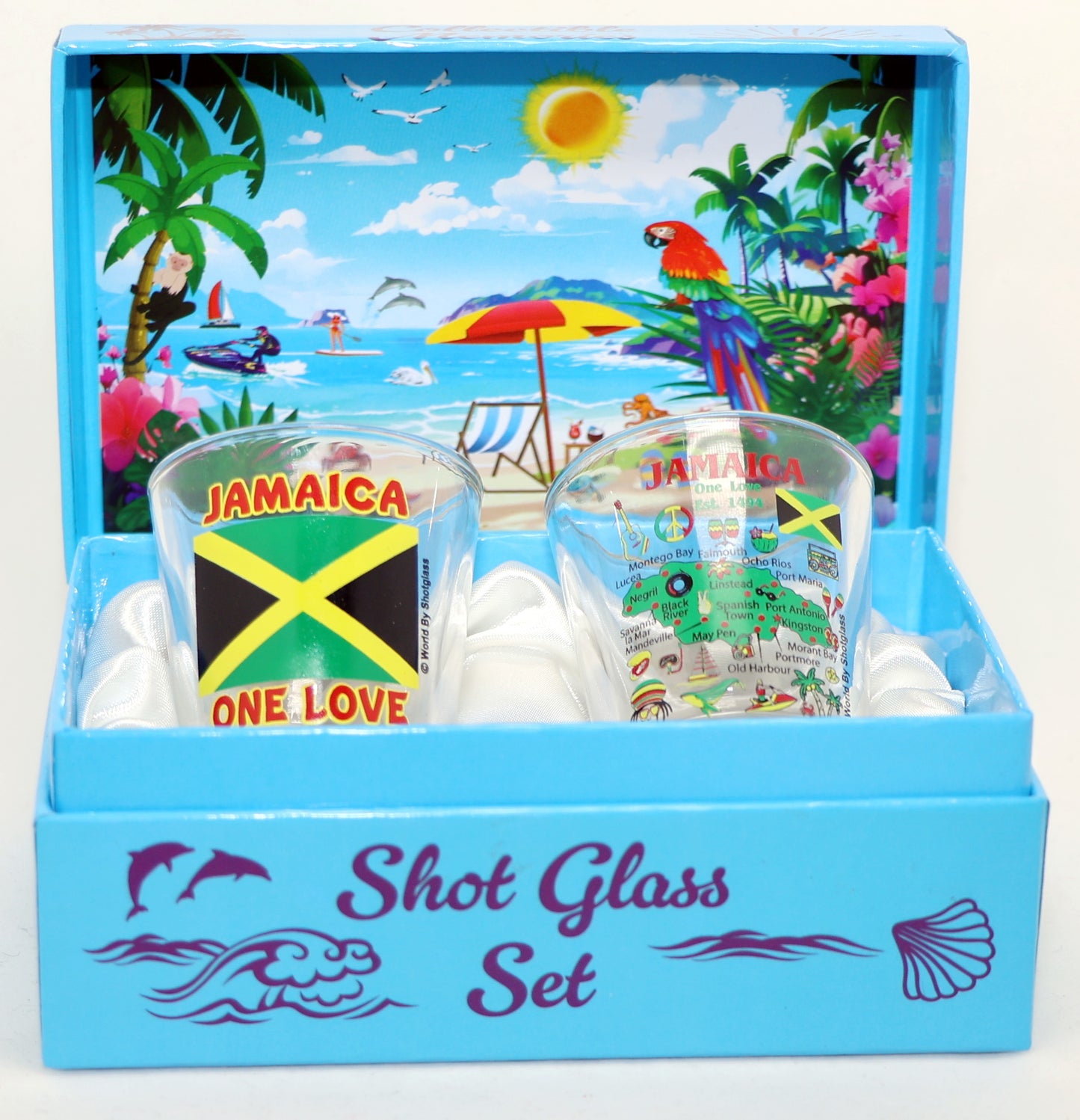 Jamaica Caribbean Shot Glass Boxed Set (Set of 2)