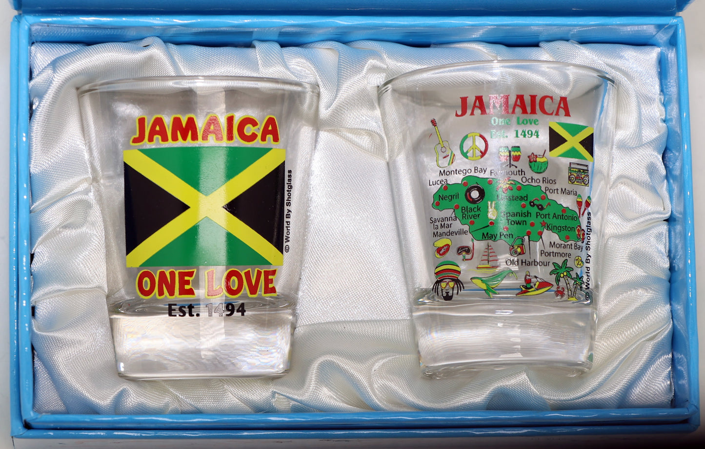 Jamaica Caribbean Shot Glass Boxed Set (Set of 2)