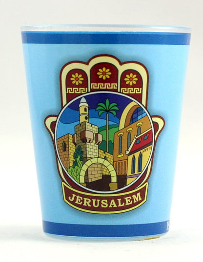 Jerusalem Israel Hamsa Shot Glass