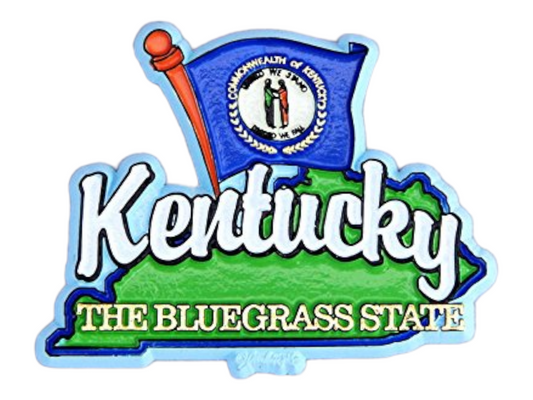Kentucky State Map-Flag Fridge Collectible Souvenir Magnet