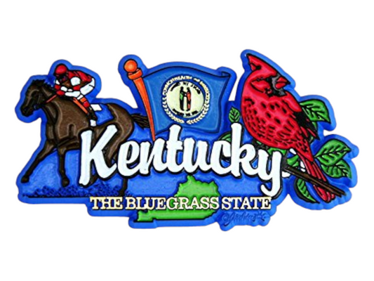 Kentucky State Elements Fridge Collectible Souvenir Magnet