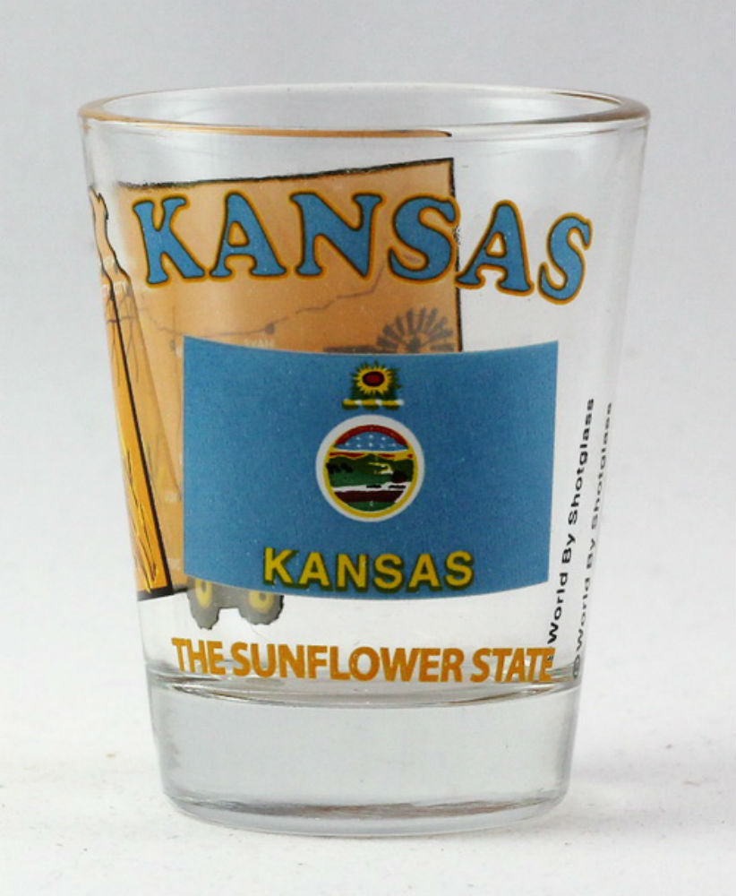 Kansas United States USA Souvenir Boxed Shot Glass Set (Set of 6)