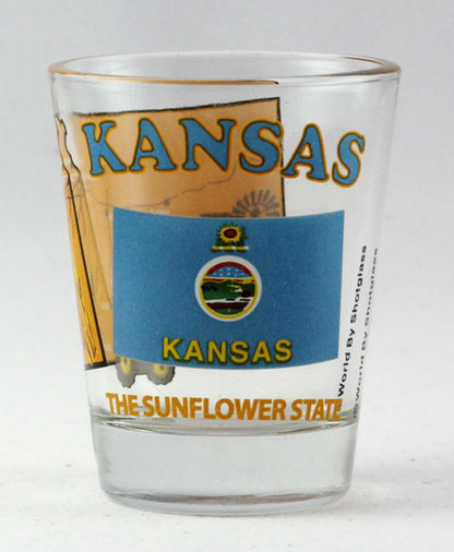 Kansas United States USA Souvenir Boxed Shot Glass Set (Set of 6)