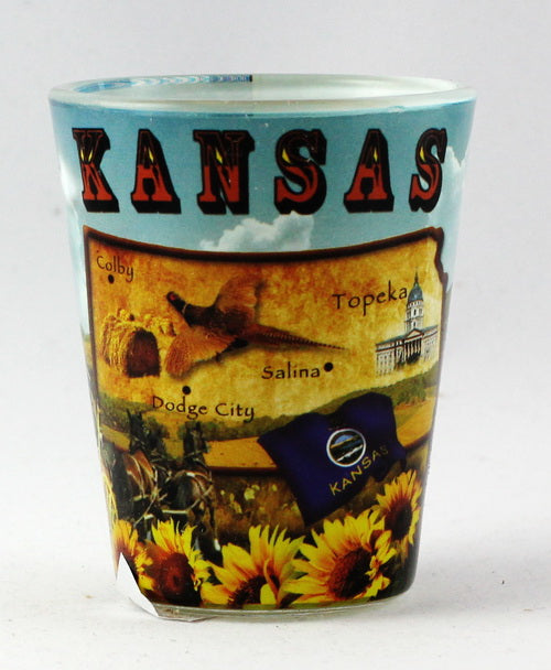 Kansas State Map Collage Shot Glass rtp