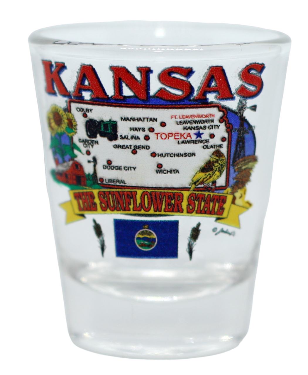 Kansas United States USA Souvenir Boxed Shot Glass Set (Set of 6)