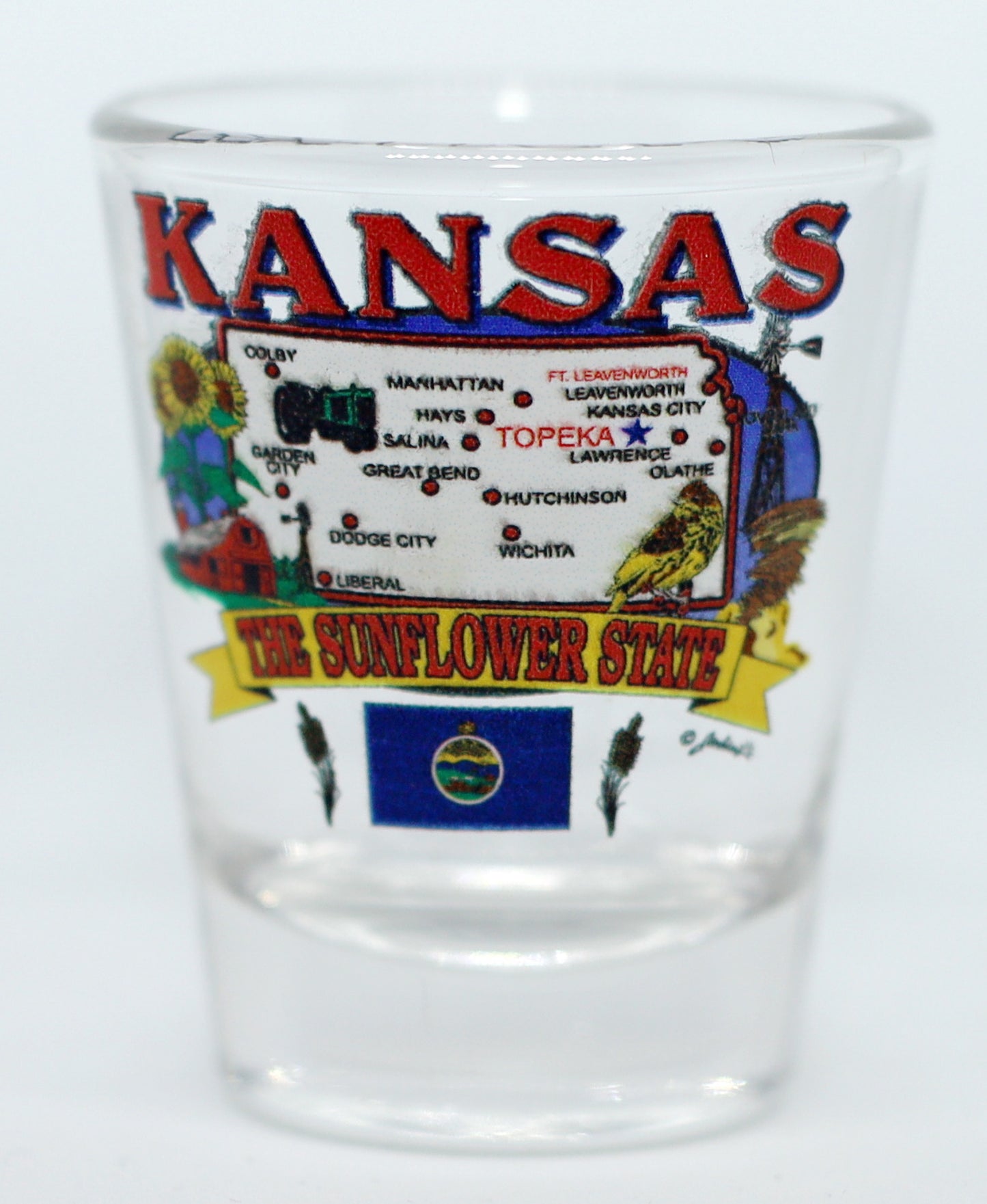 Kansas State Elements Map Shot Glass