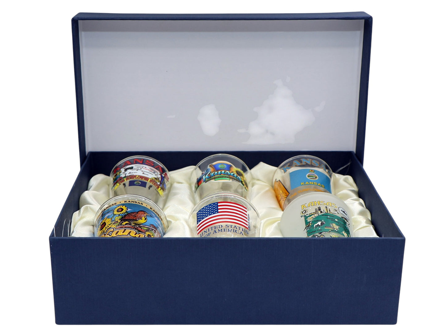 Kansas United States USA Souvenir Boxed Shot Glass Set (Set of 6)