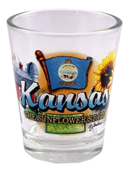 Kansas United States USA Souvenir Boxed Shot Glass Set (Set of 6)