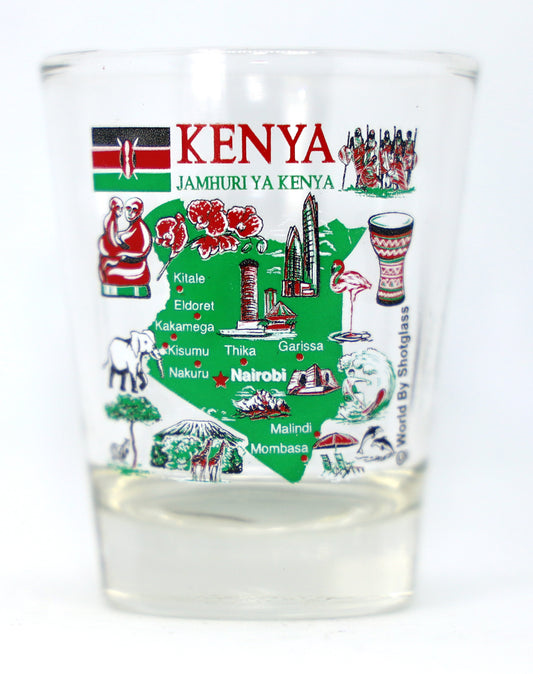 Kenya Landmarks and Icons Collage Shot Glass