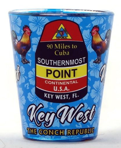 Key West Florida Buoy Roosters In-and-Out Shot Glass