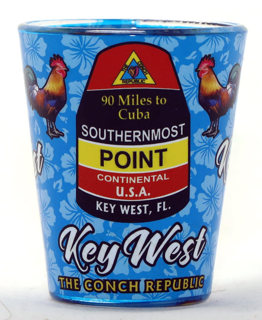 Key West Florida Buoy Roosters In-and-Out Shot Glass