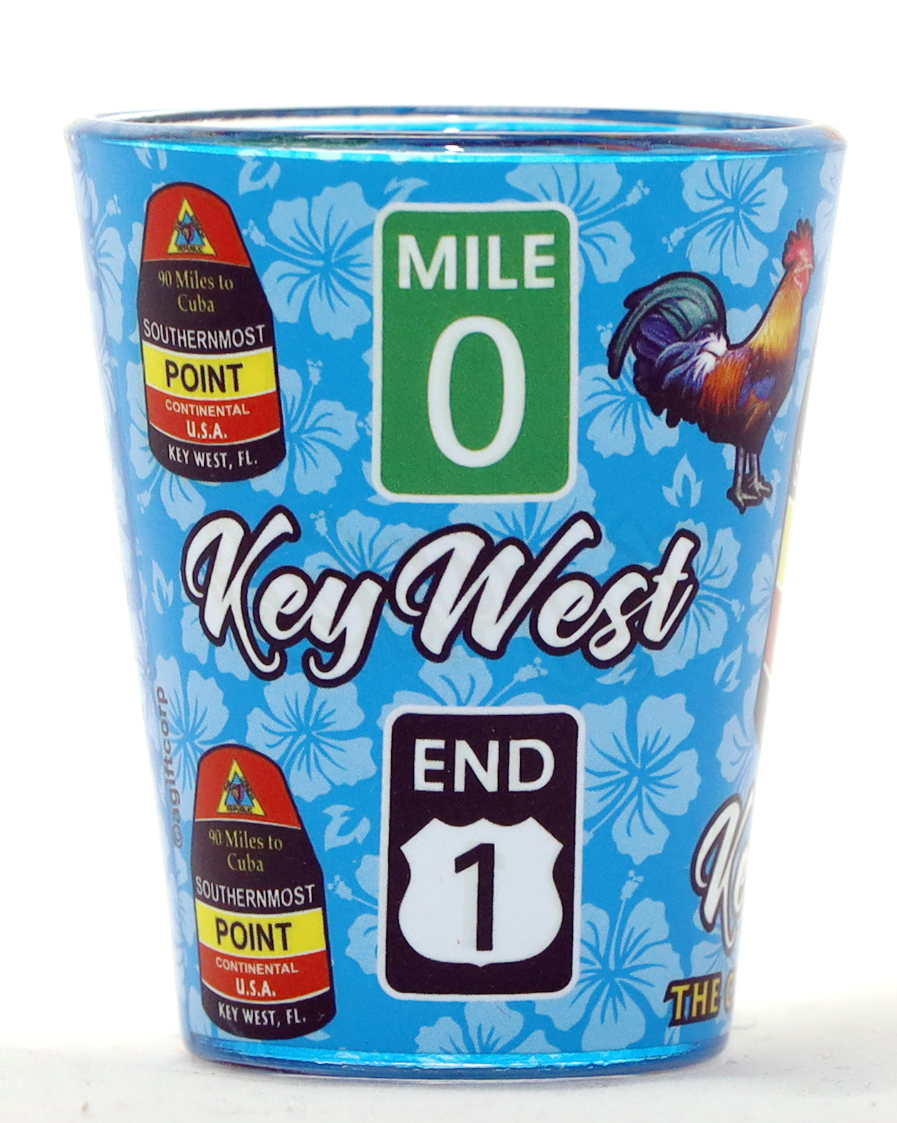 Key West Florida Buoy Roosters In-and-Out Shot Glass