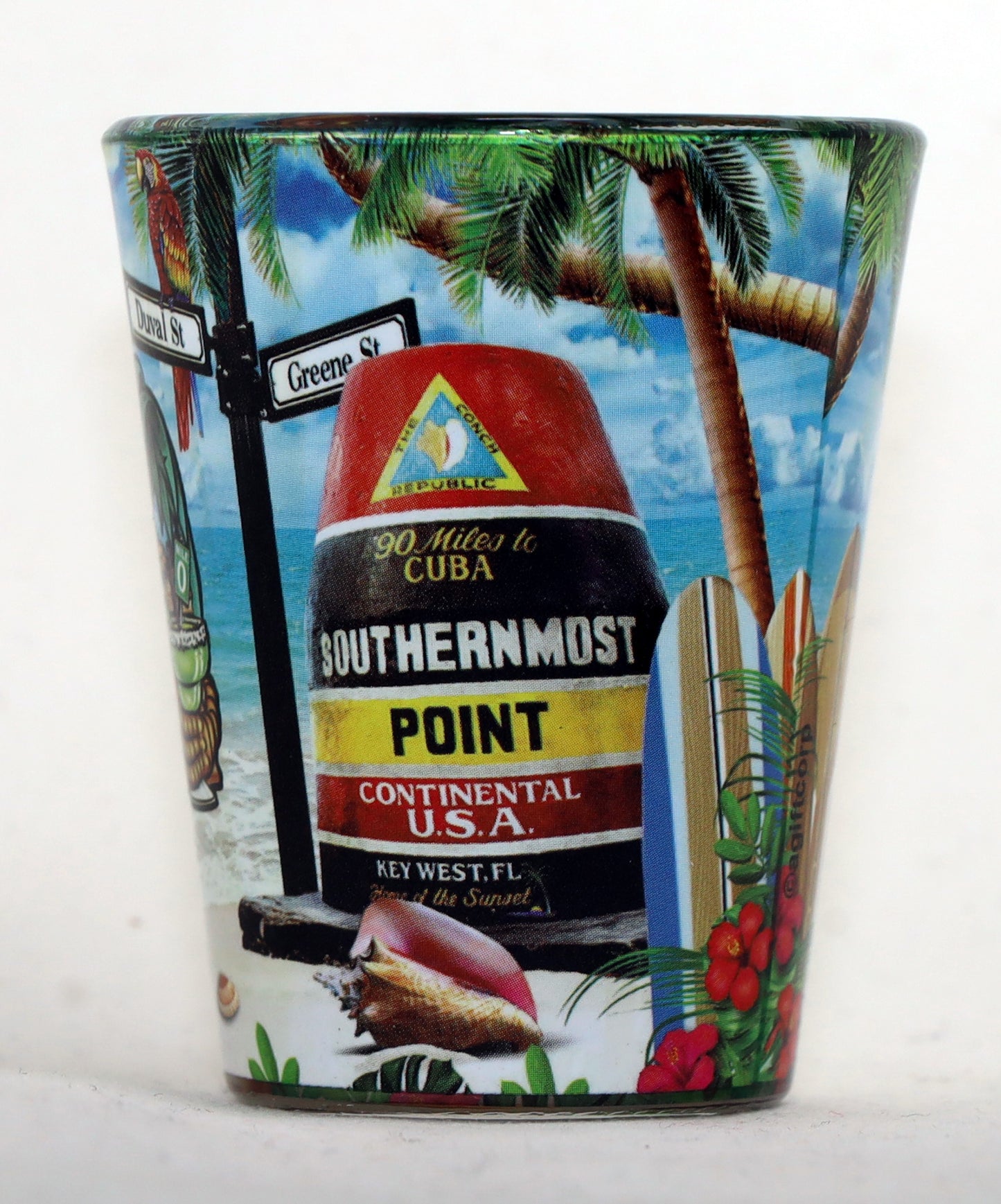 Key West Florida Rooster In-and-Out Shot glass